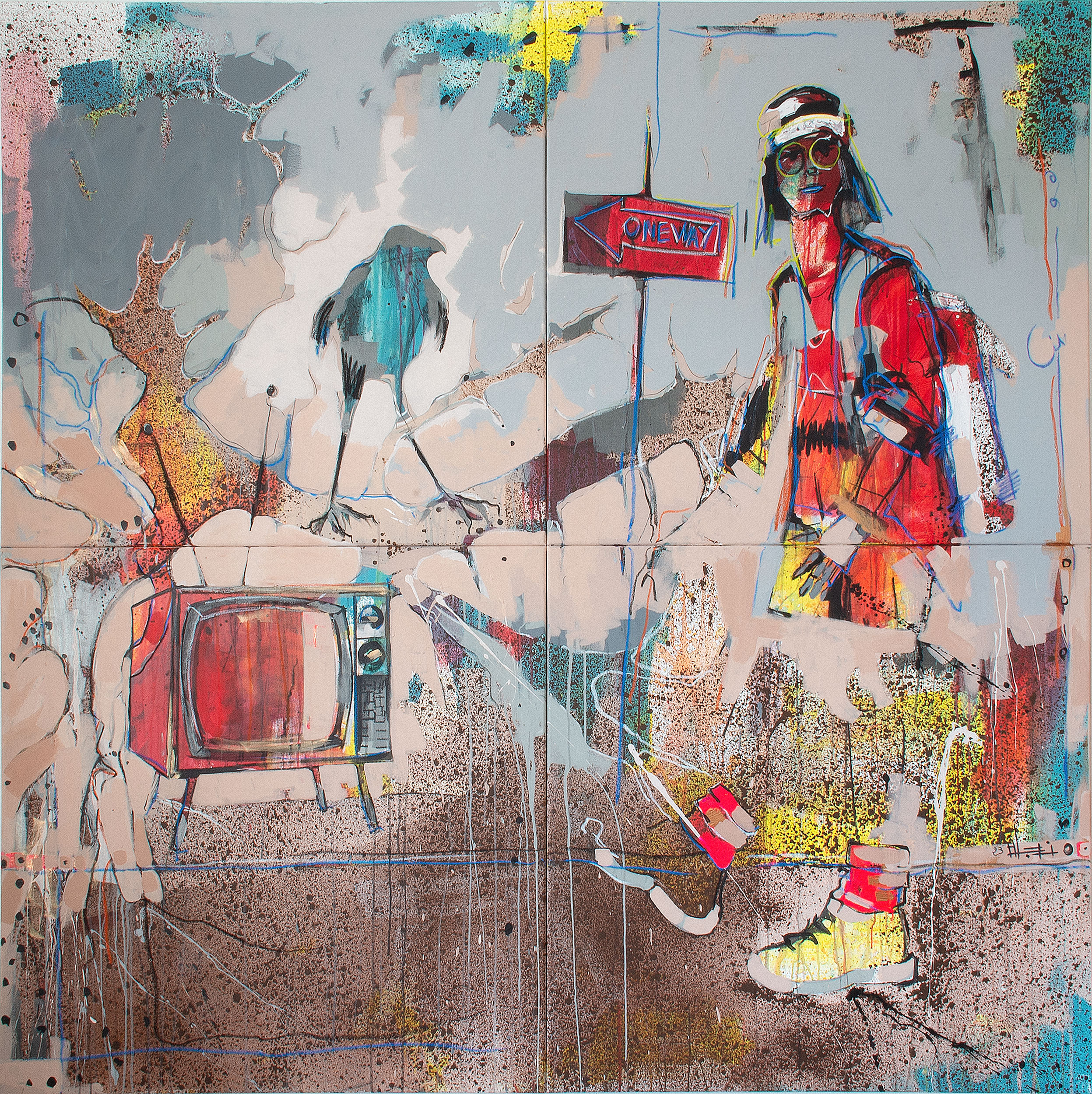 Das Gemälde "One way" von Najed Dhahbi