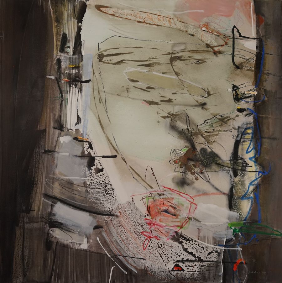 Maria Balea, Romania, Waiting for Spring, Öl auf Leinwand,100 x 100 cm.
