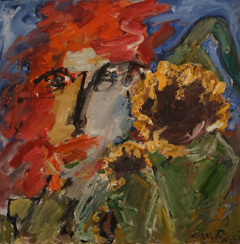 Cäsar W. Radetzky, BRD,	Ohne Titel,	Öl auf Leinwand, 50 x 50 cm.
