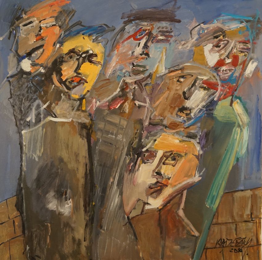 Cäsar W. Radetzky,BRD, Die Bürger von Calais, ÖL auf Leinwand, 50 x 50 cm
