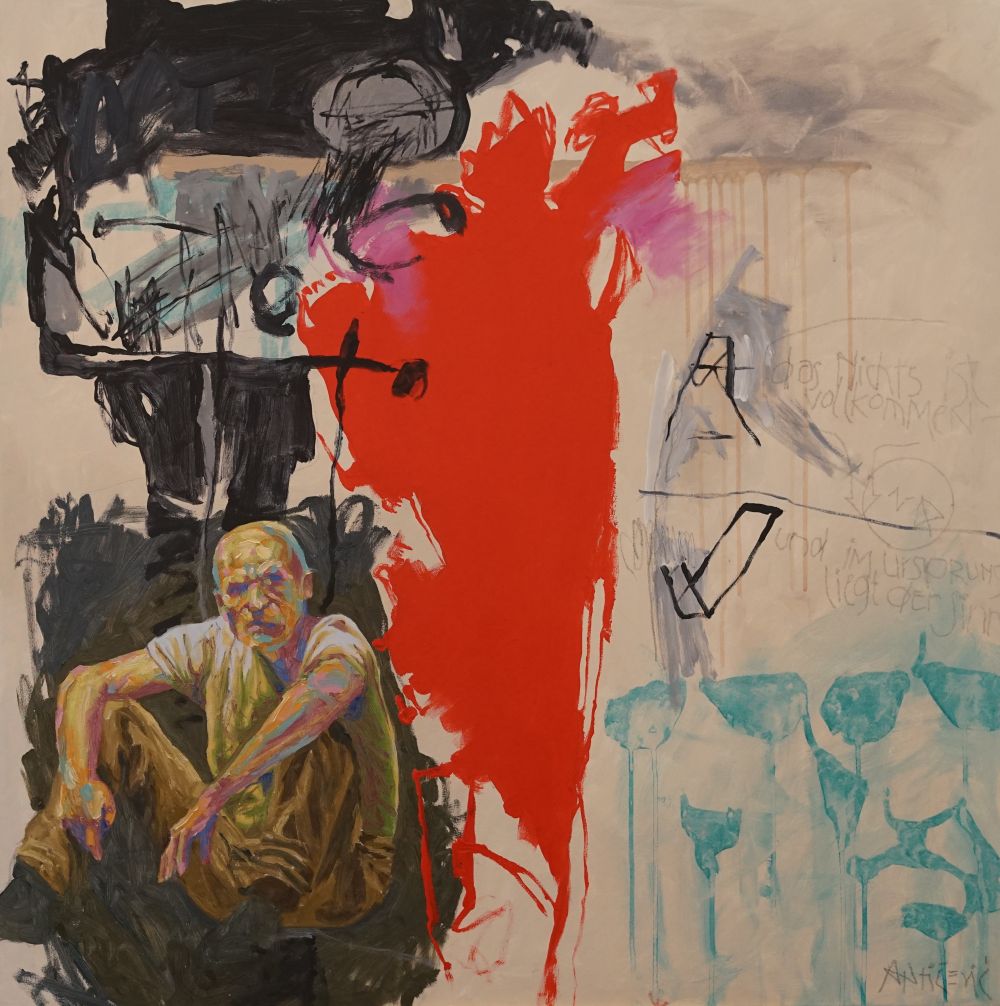 Das Bild zeigt das Kunstwerk "Im Ursprung liegt der Sinn" des österreichischen Künsterl Luca Anticevic