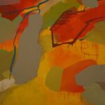 Madera Helga, Österreich, Nachmittag in der Blockheide, Pigment und Acryl auf Leinwand, 120 x 100 cm.
