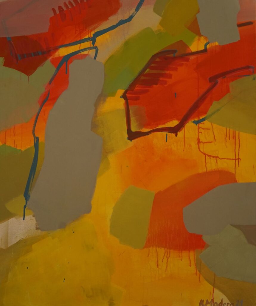 Das Bild zeigt das Kunstwerk der österreichischen Künstlerin Helga Madera mit dem Titel Nachmittag in der Blockheide