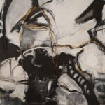 Andrea Wildner, Deutschland, Mittagsmartini, Acryl+Ölpastell+Kohle auf Leinwand, 120 x 140 cm.
