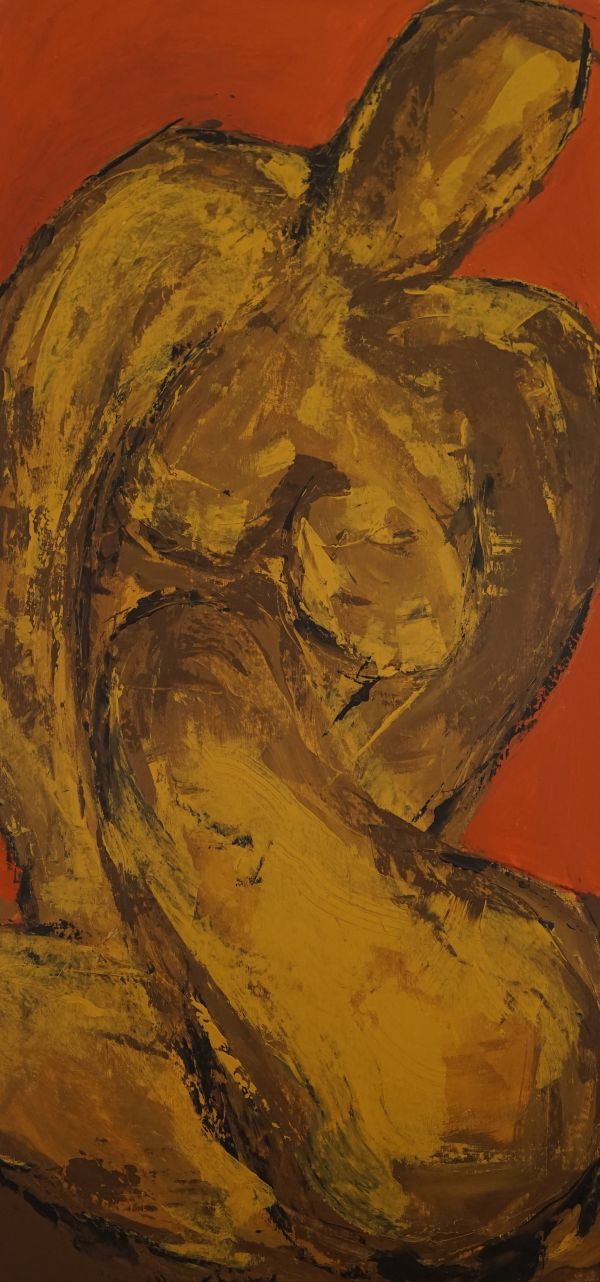 Das Bild zeigt das Kunstwerk mit dem Titel La pensatrice, der italienischen Künstlerin Rodriguez Consuelo