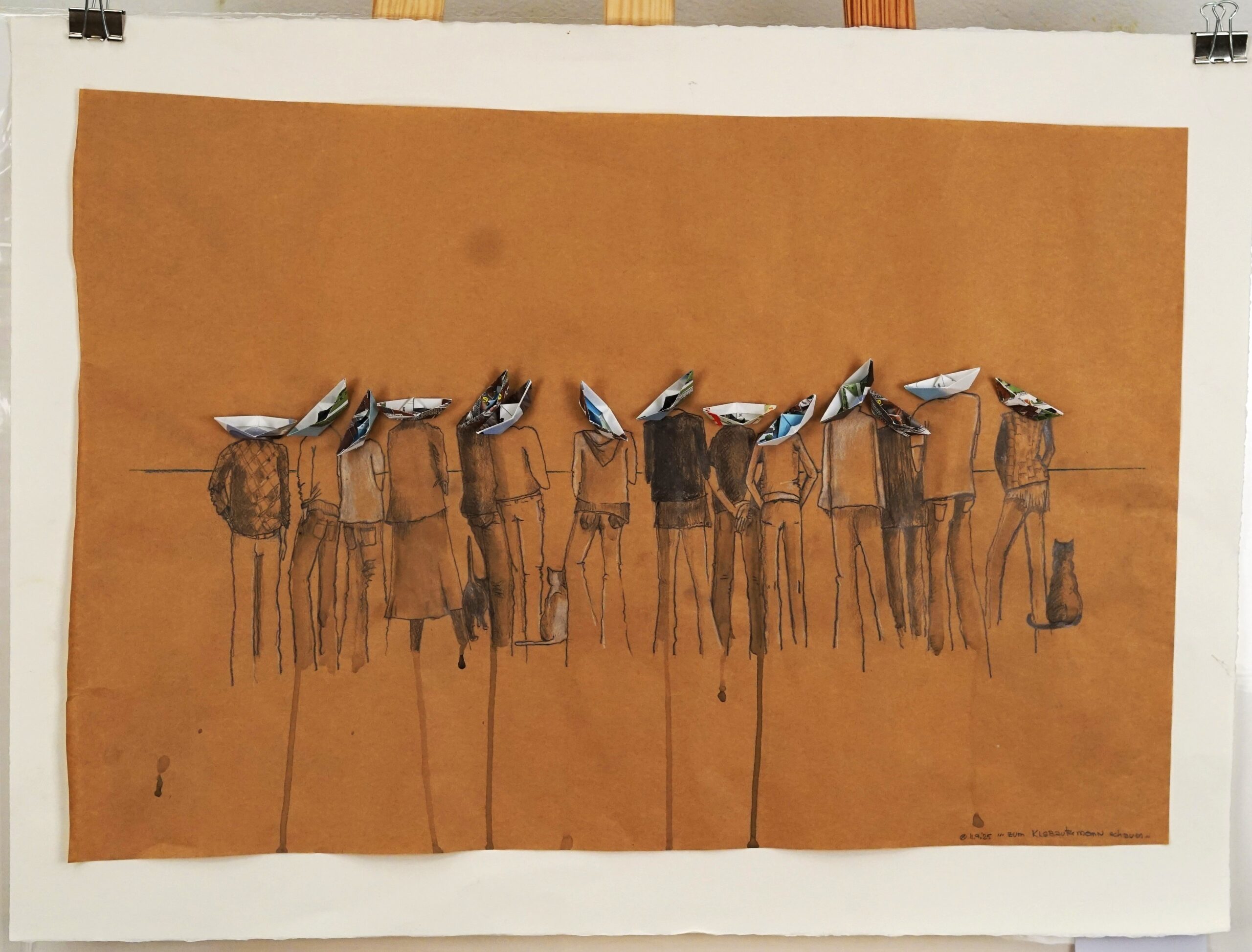 Das Bild trägt den Titel "Zum Klabautermann schauen"