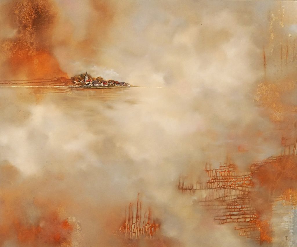 Kunstwerk mit dem Titel Fog over the Danube