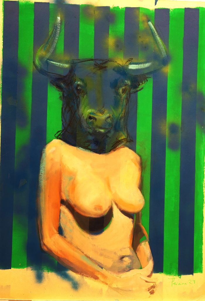 Kunstwerk mit dem Titel I´m bull blue